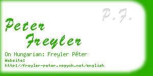 peter freyler business card